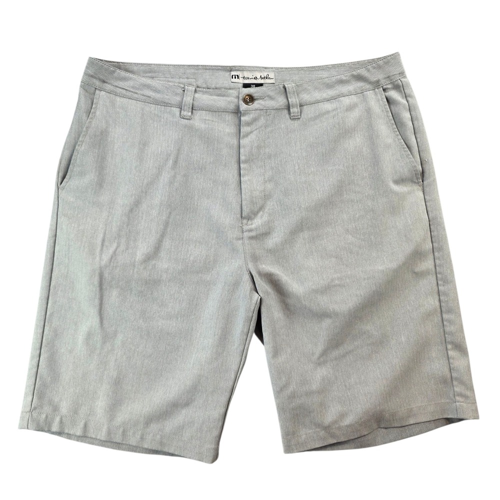 Travis Mathew Gray Heathered Herringbone Casual Shorts Size 38 Golf‎ Walking
